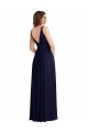 Deep V-Neck Chiffon Maxi Bridesmaid Dress with Front Slit for Sale