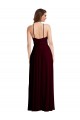 Halter Spaghetti Straps Maxi Bridesmaid Dress with Front Slit for Sale