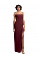 Sleek Straight Neckline Chiffon Bridesmaid Dress with Spaghetti Straps and High Side Slit for Sale