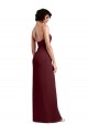 Sleek Straight Neckline Chiffon Bridesmaid Dress with Spaghetti Straps and High Side Slit for Sale