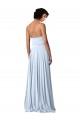 V-Neck Blouson Waist Long Chiffon Bridesmaid Dress with Straps for Sale