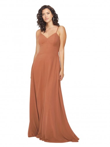 Chiffon Bridesmaid Dress with Tie Back Keyhole for Sale