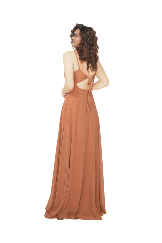 Chiffon Bridesmaid Dress with Tie Back Keyhole for Sale