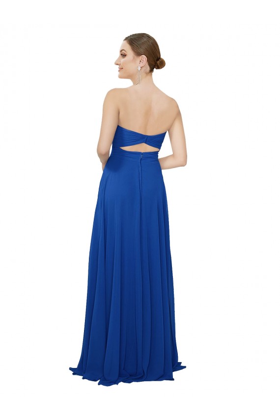 Strapless Sweetheart Draped Chiffon Bridesmaid Dress for Sale