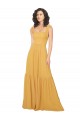 Tied Strap Square Neck Long Chiffon Bridesmaid Dress for Sale