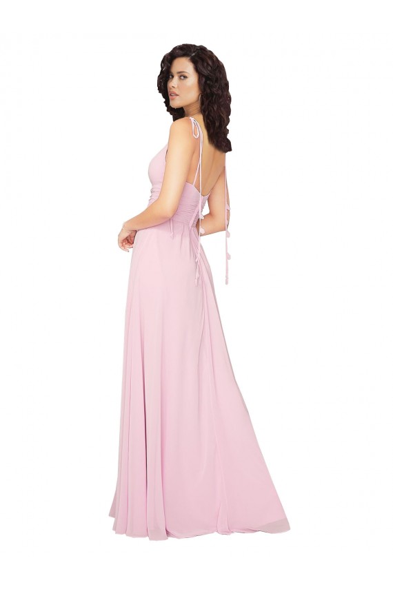 Chiffon Bridesmaid Dress with Tassel Straps for Sale