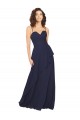 Ruffled Skirt Low Back Long Chiffon Bridesmaid Dress for Sale