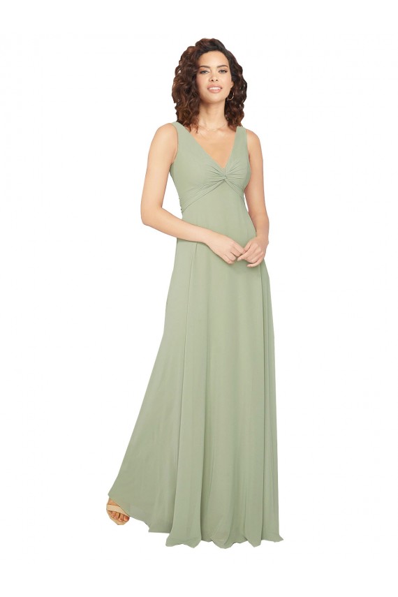 Knotted Bodice Chiffon Bridesmaid Dress for Sale