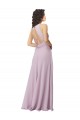 High-Halter Chiffon Bridesmaid Dress with Keyhole Cowl Back for Sale
