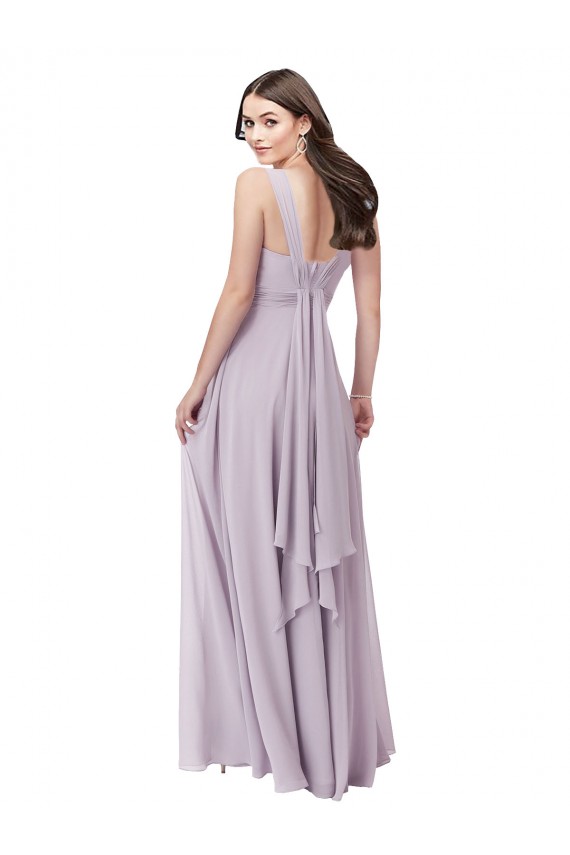 Draped Chiffon Bridesmaid Dress with Sash for Sale