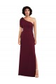 One Shoulder Chiffon Formal Bridesmaid Dress with Skirt Slit and Accent Strap for Sale