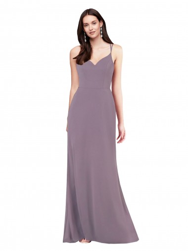 Simple Floor-Length Chiffon Formal Bridesmaid Dress with Criss-Cross Back for Sale