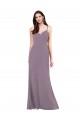 Simple Floor-Length Chiffon Formal Bridesmaid Dress with Criss-Cross Back for Sale