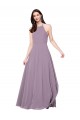 Floor Length Long Chiffon Bridesmaid Dress with Double Bow Feature for Sale