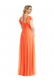 Flutter Sleeves Scoop Open Back Chiffon Maxi Bridesmaid Dress for Sale