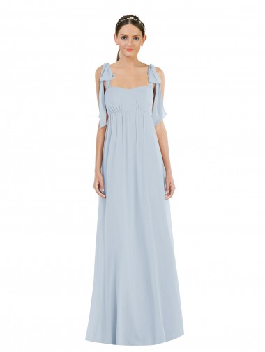 Tie Shoulder Empire Waist Maxi Bridesmaid Dress for Sale