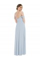 Off the Shoulder Basque Neck Maxi Bridesmaid Dress with Flounce Sleeves for Sale