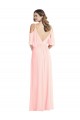 Cold Shoulder Draped Wrap Maxi Bridesmaid Dress for Sale