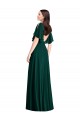 Backless Floor Length Split Sleeves Maxi Bridesmaid Dress for Sale