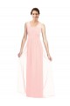 V-Neck Full Length Chiffon Bridesmaid Dress for Sale
