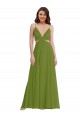 Ruffled Chiffon Cutout Maxi Bridesmaid Dress for Sale