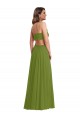Ruffled Chiffon Cutout Maxi Bridesmaid Dress for Sale
