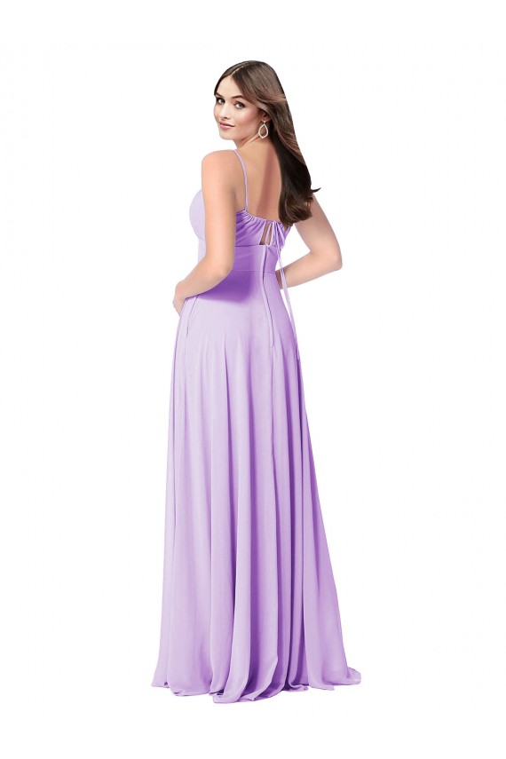 Chiffon A-Line Chiffon Bridesmaids Dress with Ruched Bodice for Sale