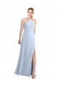 Halter Neck Long Chiffon Bridesmaid Dress with Strappy Back and Daring Side Slit for Sale