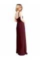 Square Neckline Soft A-Line Chiffon Bridesmaid Dress with Side Slit for Sale