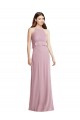 Bias Ruffle Empire Waist Halter Maxi Bridesmaid Dress for Sale