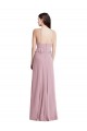 Bias Ruffle Empire Waist Halter Maxi Bridesmaid Dress for Sale