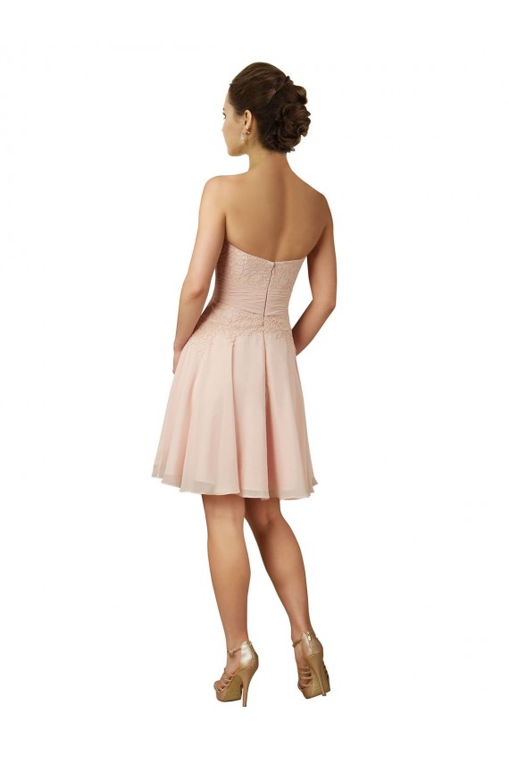 Lace and Chiffon Bridesmaid Dress / Cocktail Dress with Unique Neckline for Sale