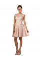 Short Knee Length Lace Bridesmaid Dress with Matching Chiffon Tie Sash for Sale