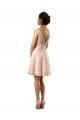 Short Knee Length Lace Bridesmaid Dress with Matching Chiffon Tie Sash for Sale