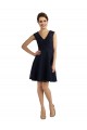 Short V-Neck Lace Cocktail Bridesmaid Dress with Illusion Back for Sale