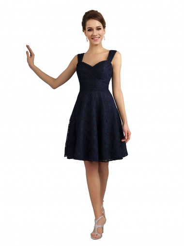 Lace Bridesmaid Dress / Cocktail Dress with Sweetheart Neckline and Button Back Detail for Sale