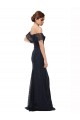 Off the Shoulder Long Lace Bridesmaid Dress / Prom Dress with Flutter Sleeves for Sale