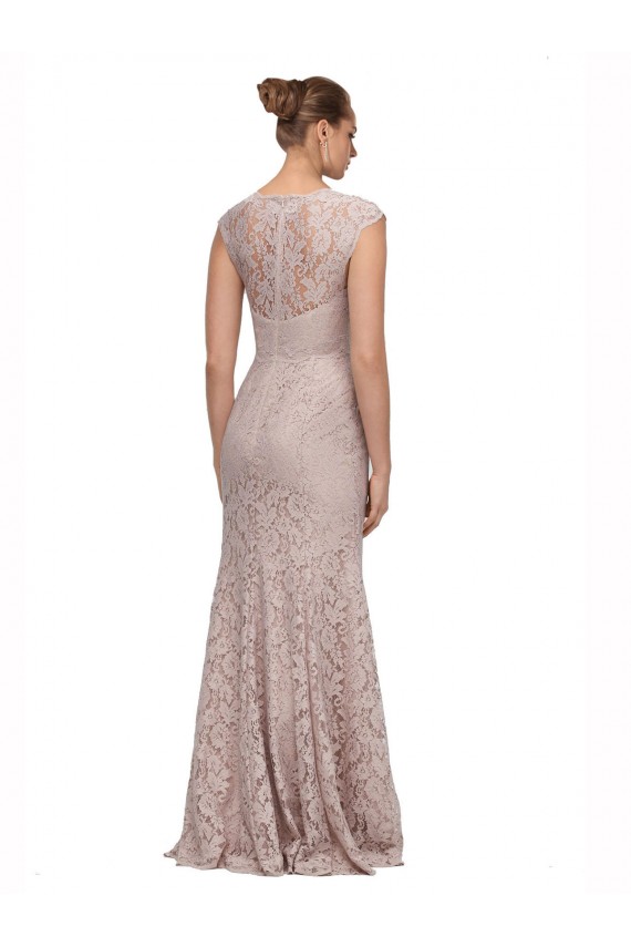 Sweetheart Neckline Cap Sleeves Lace Bridesmaid Dress / Prom Dress with Twist for Sale
