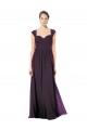 Long Chiffon Sweetheart Bridesmaid with Lace Straps and Keyhole Back for Sale