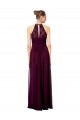 Lace Halter Bodice Long Chiffon Bridesmaid Dress for Sale