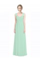 Sweetheart Chiffon Bridesmaid Dress with Lace Straps and Keyhole Back for Sale