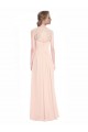 Sweetheart Chiffon Bridesmaid Dress with Lace Straps and Keyhole Back for Sale