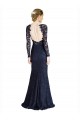 Illusion Long Sleeves Lace Bridesmaid Dress / Prom Dress with Sheer Keyhole Back for Sale