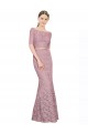 Short Sleeves Crop Top Mermaid Lace Bridesmaid Dress / Prom Dress for Sale