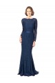 Long Sleeves Floor Length Vintage Lace Bridesmaid Dress with Deep V-Back for Sale