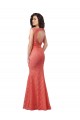 Mermaid Long V-Neck Lace Bridesmaid Dress with Open Back for Sale