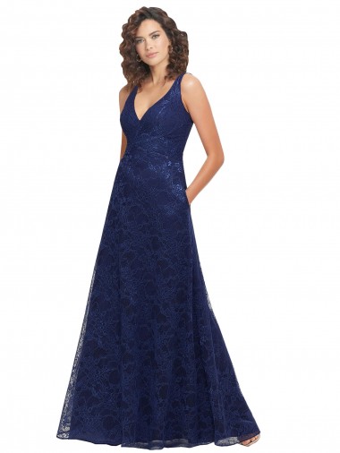Chantilly Lace V-Neck Bridesmaid Dress for Sale