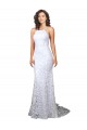 Mermaid Fitted High Neck Low Back Fishtail Wedding Dress for Sale