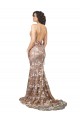 Fishtail Shaped V-Neck Embroidered Foral Lace Wedding Dress for Sale