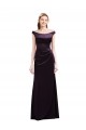 Off The Shoulder Long Satin Bridesmaid Dress with Asymmetrical Pleated Bodice for Sale